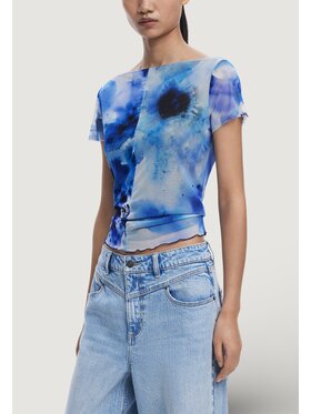 Desigual Desigual T-Shirt REPRIS TS AURA Μπλε Casual Fit