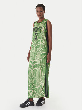 adidas adidas Ежедневна рокля Farm Rio Premium KD4620 Зелен Slim Fit