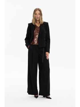 Deni Cler Milano Deni Cler Milano Spodnie materiałowe W-DC-5281-F5-G6-90-1 Czarny Loose Leg
