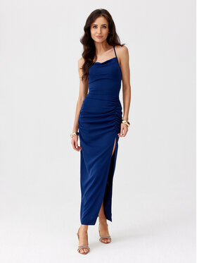 Roco Fashion Roco Fashion Sukienka koktajlowa Aria Granatowy Slim Fit