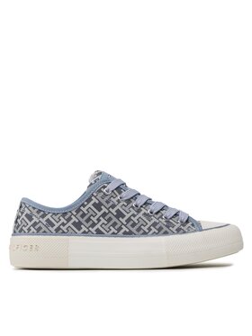 Tommy Hilfiger Tommy Hilfiger Trampki Logo All Over Low Cut Lace-Up Sneaker T3A9-32675-0034 S Granatowy