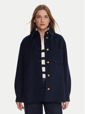 Tommy Hilfiger Tommy Hilfiger Palton de lână WW0WW46558 Bleumarin Relaxed Fit
