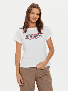 Pepe Jeans Pepe Jeans T-Shirt Ginny PL505945 Λευκό Regular Fit
