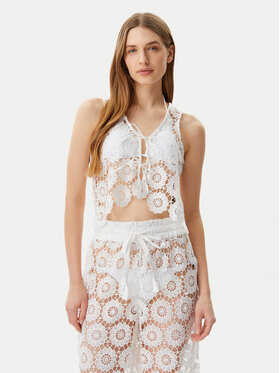 Seafolly Seafolly Marškinėliai Secret Garden 55381-TO Balta Regular Fit
