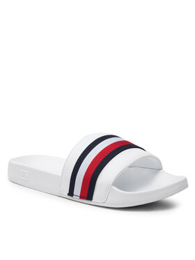 Tommy Hilfiger Tommy Hilfiger Șlapi Corporate Web Detail Slide FW0FW06719 Alb