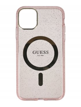 Guess Guess Etui na telefon Hardcase Glitter Gold Różowe złocenie
