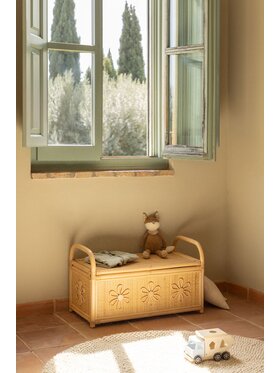 MIAhome MIAhome Kuferek Skrzynia na zabawki rattan Daisy Beżowy