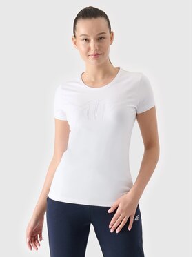 4F 4F T-Shirt 4FWSS24TTSHF1163 Biały Custom Slim Fit