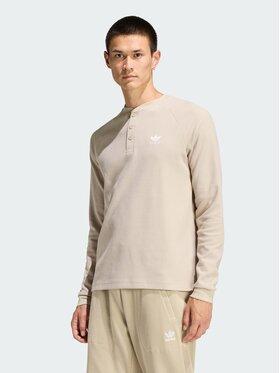 adidas adidas Longsleeve Trefoil Essentials Tee Beżowy Loose Fit