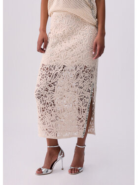 Liu Jo Liu Jo Spódnica midi WA6361J7871W9831 Biały Regular Fit