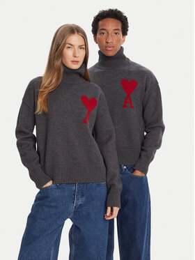 AMI PARIS AMI PARIS Sweater BFUKS006.018 Szürke Regular Fit