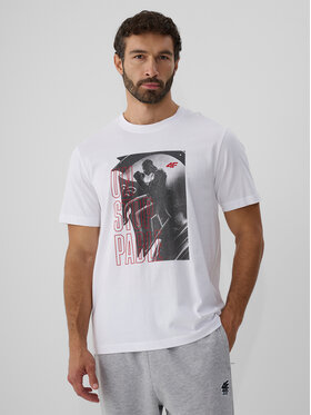 4F 4F T-Shirt STUDIO 4F Biały Regular Fit