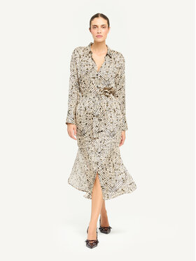 KMX KMX Sukienka koktajlowa 924090025 Beżowy Straight Fit