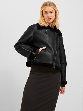 JJXX JJXX Dirbtinės odos striukė 12238431 Juoda Regular Fit