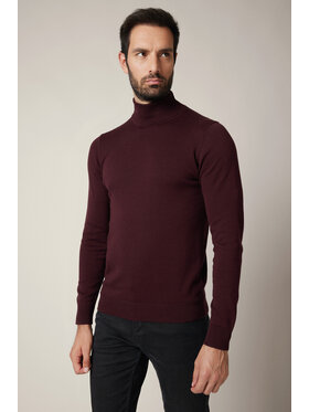 Lancerto Lancerto Sweter Sindre SW073225000059 Bordowy Regular Fit