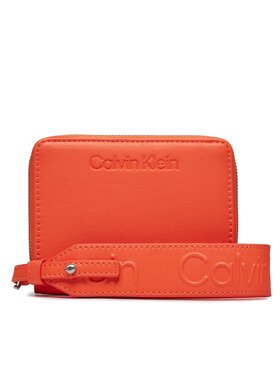 Calvin Klein Calvin Klein Liels sieviešu maks Gracie Wallet W/Strap Md K60K611387 Oranžs