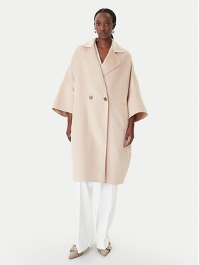 Marella Marella Gyapjú kabát Teca 2613011011 Bézs Relaxed Fit