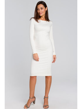 Stylove Stylove Sukienka codzienna S152 Biały Slim Fit