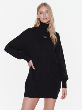 Calvin Klein Jeans Calvin Klein Jeans Плетена рокля J20J220359 Черен Regular Fit