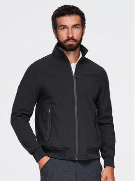 Ombre Ombre Kurtka przejściowa OM-JANP-0233 Czarny Regular Fit