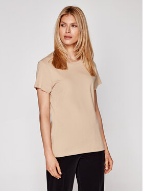 Samsøe Samsøe Samsøe Samsøe Marškinėliai Solly Solid F00012050 Smėlio Regular Fit