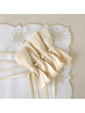 Roseberry Home Roseberry Home Obrączka na serwetki kokardka Ivory Écru