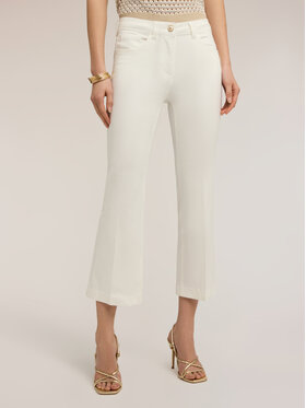 Motivi Motivi Pantaloni di tessuto P710Q004495N011 Bianco Flare Fit