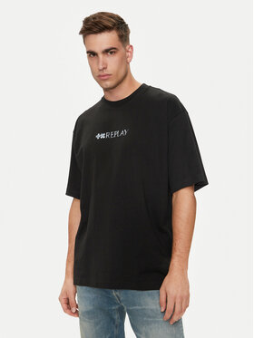 REPLAY Replay Tricou MMG351.000.23454 Negru Oversize