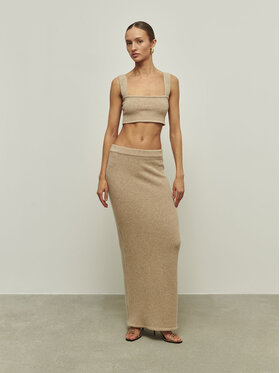La Mania La Mania Sukňa NAME Béžová Classic Fit