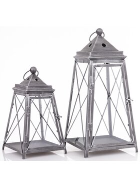 MIAhome MIAhome Lampion metalowy 2 szt. Varela Szary