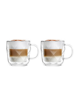 Vialli Design Vialli Design Komplet filiżanek KOMPLET 2-FILIŻANEK 330ML GEO 8500 Przezroczysty