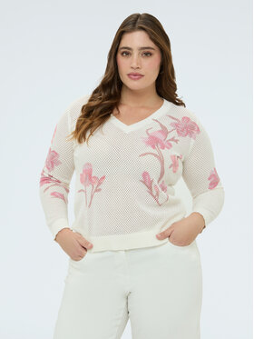 Fiorella Rubino Fiorella Rubino Sweter M201L008478N0S1 Biały Regular Fit
