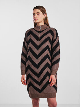 YAS YAS Pletena obleka 26030801 Rjava Regular Fit