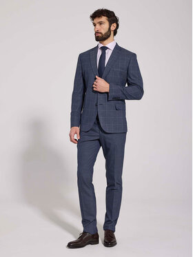 VILLARO VILLARO Spodnie garniturowe SPOMAR507 Niebieski Reglan Fit
