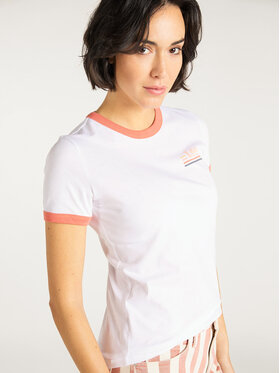 Lee Lee T-Shirt Ringer L40PEPLJ 112108662 Biały Slim Fit