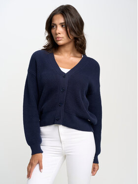 BIG STAR BIG STAR Kardigan SABIRA_403_160 Granatowy Comfort Fit