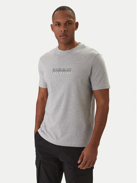 Napapijri Napapijri Tricou S-Box Logo NP0A4IFL Gri Regular Fit