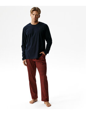 Atlantic Atlantic Piżama Long Peach Effect Czerwony Regular Fit