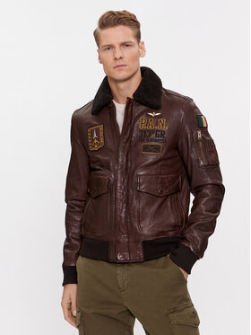 Aeronautica Militare Aeronautica Militare Kožená bunda 232PN935PL147 Hnedá Regular Fit