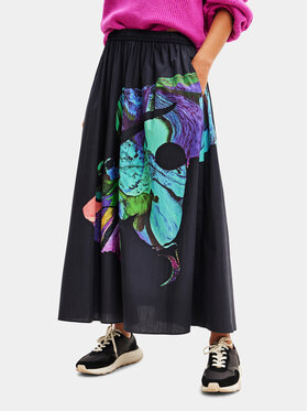Desigual Desigual Jupe midi 23WWFW02 Noir Regular Fit