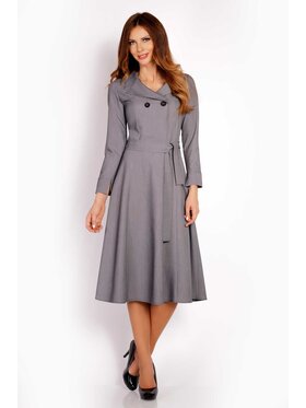 Awama Awama Koktejlové šaty L016 Šedá Basic Fit