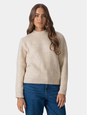 TeeShoppen TeeShoppen Sweter 'Basic Collection' Kremowy Regular Fit