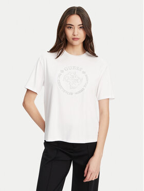 Guess Guess T-Shirt V5YI05 KCOA2 Biały Regular Fit