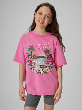 4F 4F Tričko SUMMER SPLASH Ružová Loose Fit