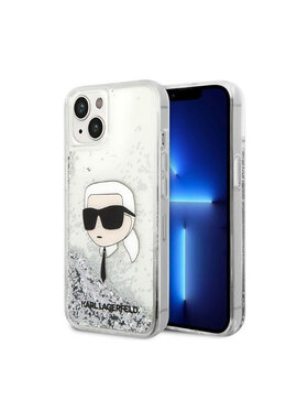KARL LAGERFELD KARL LAGERFELD Etui na telefon Liquid Glitter NFT Karl's Head Srebrny