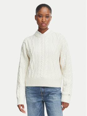 Tommy Hilfiger Tommy Hilfiger Sweter WW0WW51396 Beżowy jasny Regular Fit