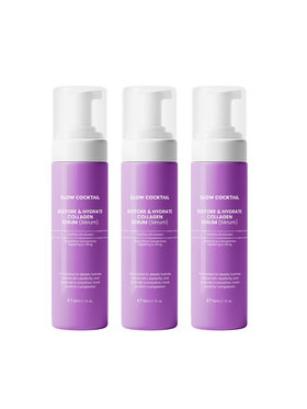 Glow Cocktail Glow Cocktail 3 x serum kolagenowe Restore & Hydrate 30 ml Zestaw do pielęgnacji skóry
