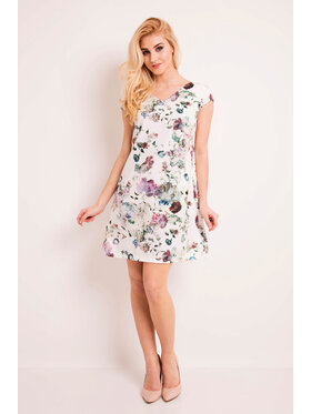 Awama Awama Letné šaty L035 Écru Basic Fit