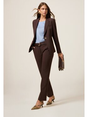 Oltre Oltre Spodnie materiałowe P058R008984N032 Brązowy Regular Fit