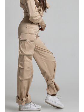 Chiara Wear Chiara Wear Spodnie materiałowe CARGO Beżowy Cargo Fit